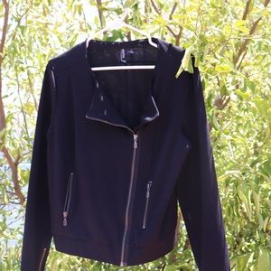 Valette Black Knit Moto Jacket